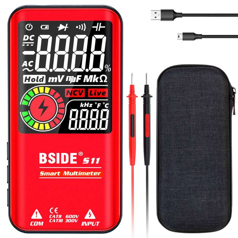 BSIDE S11 Intelligent 9999 Counts Multimeter Digital LCD Display Rechargeable Universal Meter AC/DC