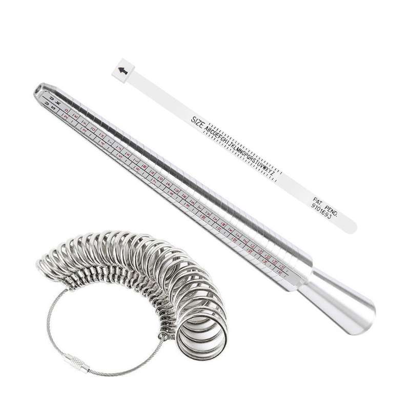Aluminium Ring Sizer Mandrel Metal Ring Sizer Finger Sizing Stick Mandrel Tool with Ring Sizer