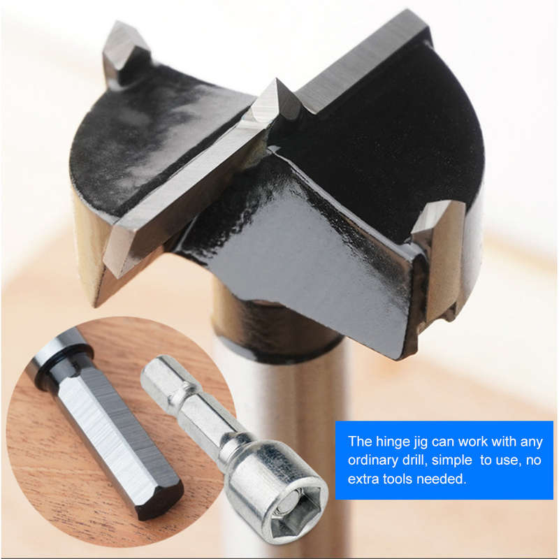 35mm Concealed Hinge Drilling Jig Hole Guide with Screw Clamp Hex Socket Drill Bit for Cabine