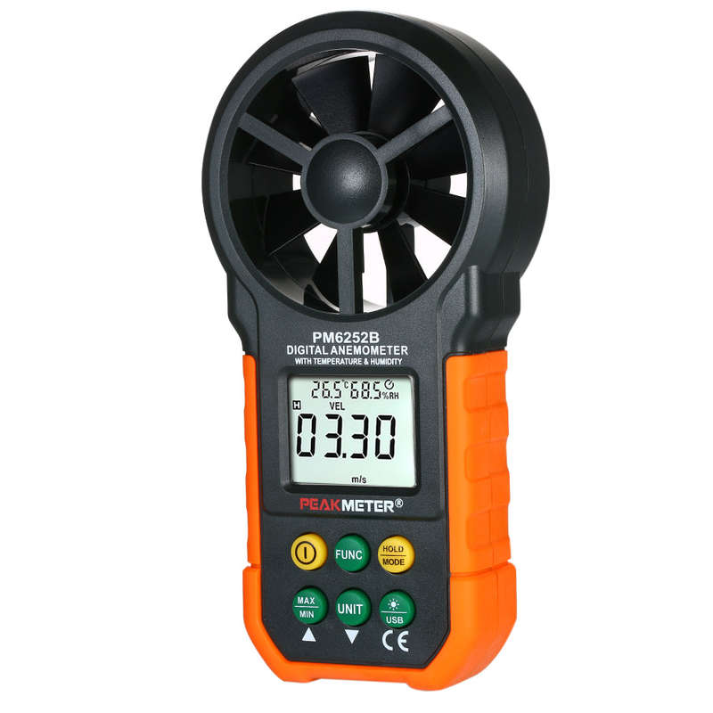 PEAKMETER Multifunction Digital Anemometer Professional Wind Speed Meter LCD Digital Anemomete