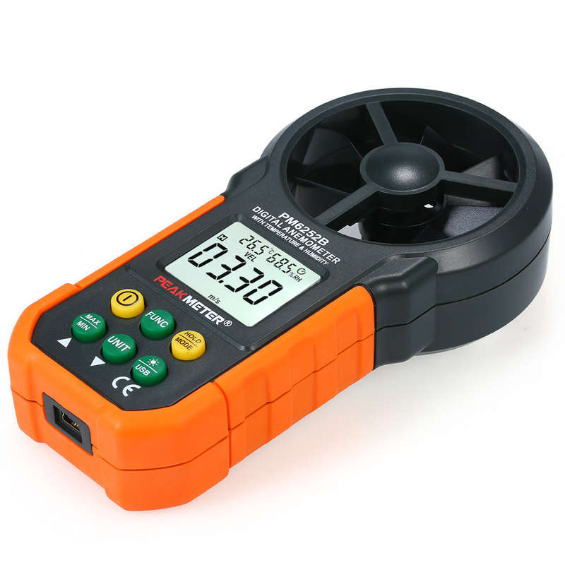 PEAKMETER Multifunction Digital Anemometer Professional Wind Speed Meter LCD Digital Anemomete