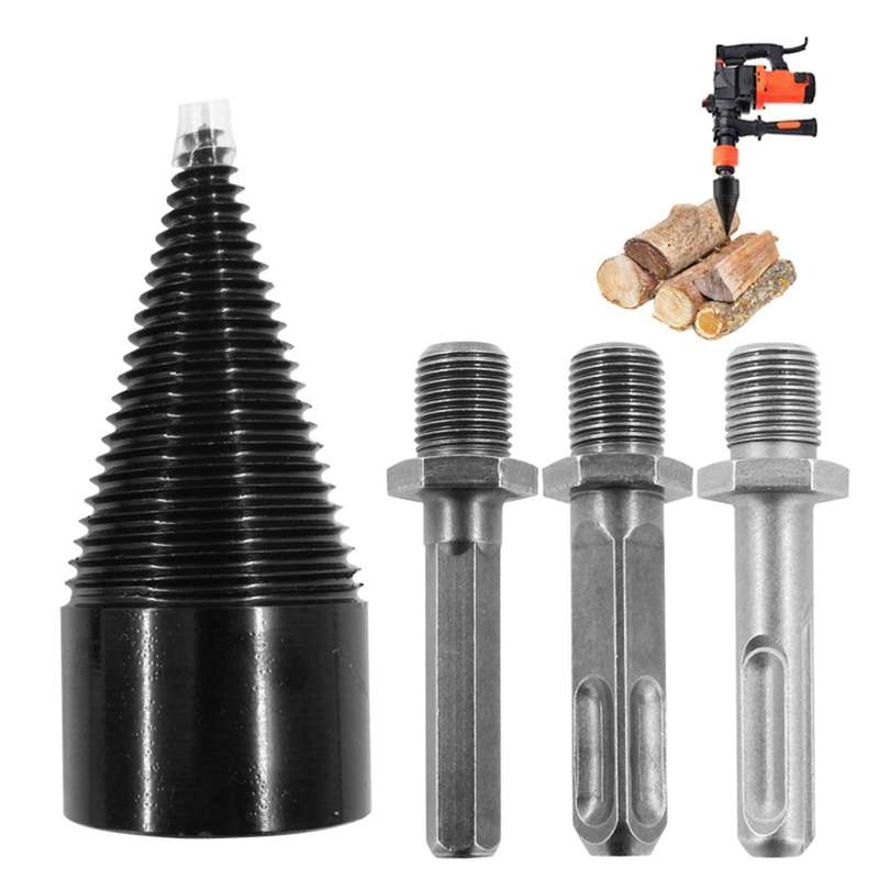 Wood Splitter Drill Bit Firewood Log Splitter Drill Bit Heavy Duty Drill Screw Cone Driver 42mm with