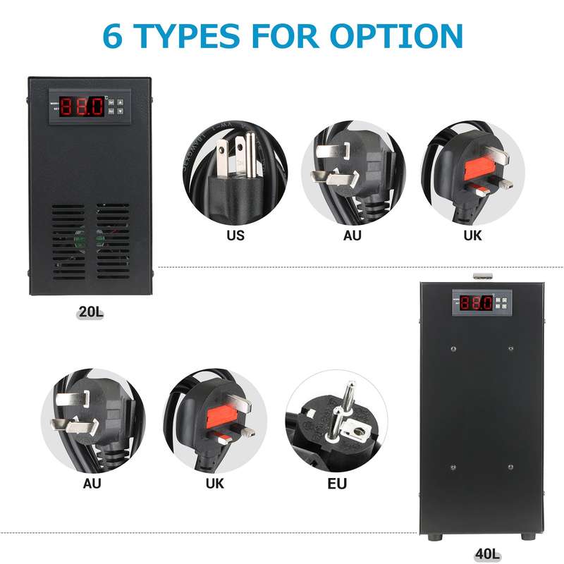 Aquarium Chiller Aquarium Cooler LCD Display Quiet Fish Tank Cooling System 40L for Fish Water Grass