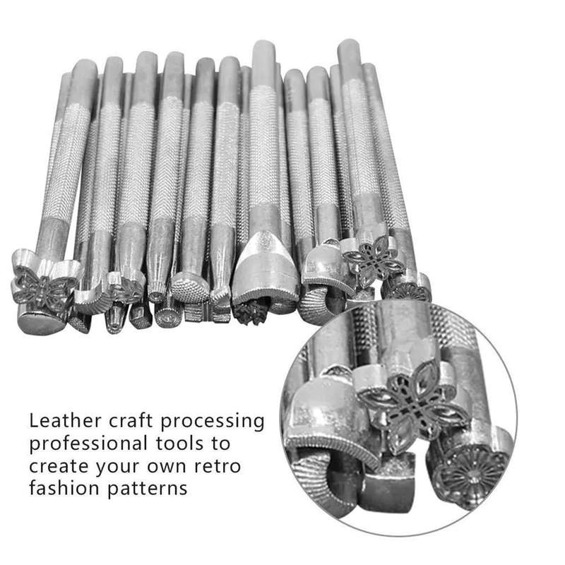59PCS Craft Leather Tool Set DIY Leather Hand Working Tool Kit for Sewing Stiching Carving Printing