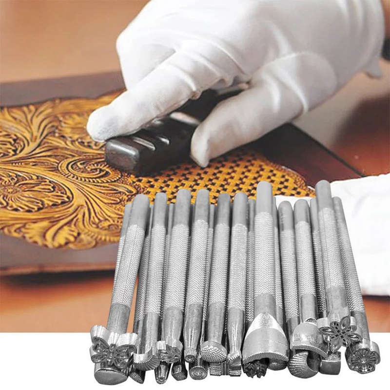 59PCS Craft Leather Tool Set DIY Leather Hand Working Tool Kit for Sewing Stiching Carving Printing