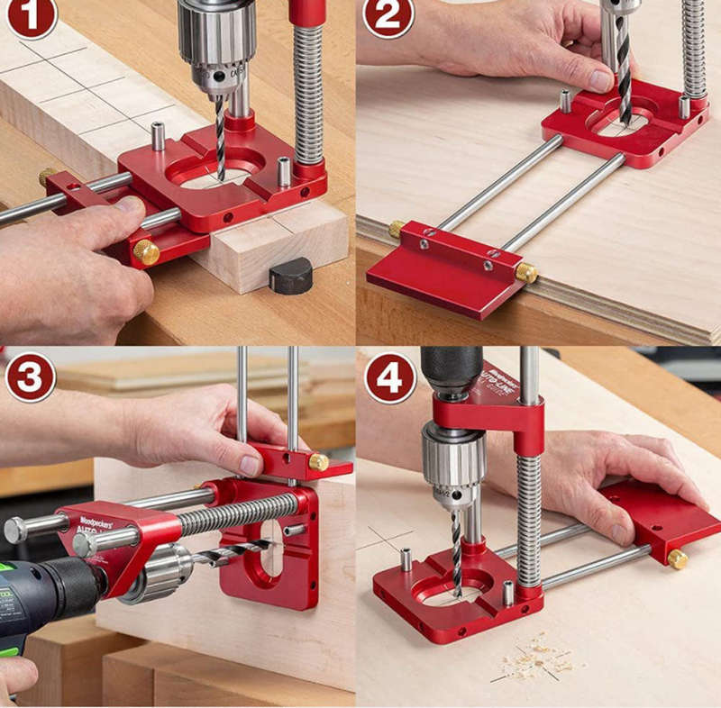 Drill Locator Portable Drilling Template Guide Precise Hole Punch Positioner Steel Woodworkin