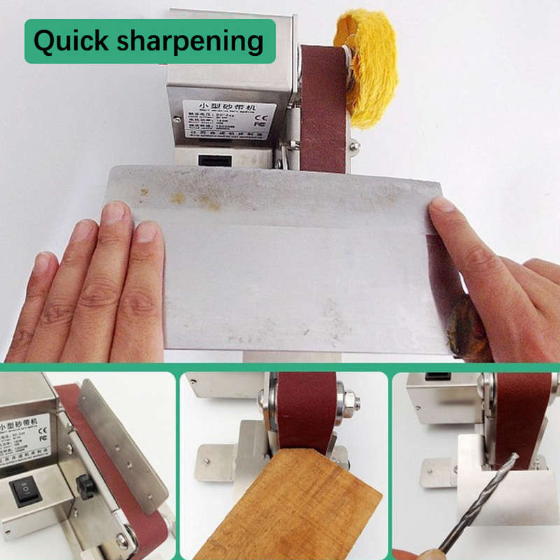 180W Small Sanding Machine Belt Sander 7 Gear Speed Adjustable Household Electric Polishing Machine