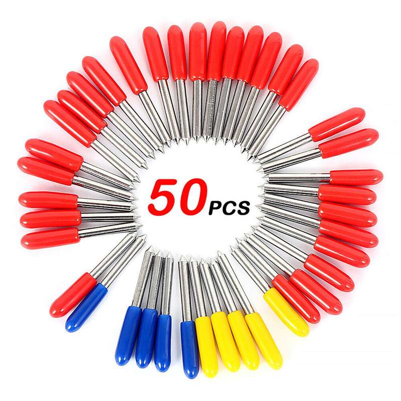 50pcs Replacement Cricut Cutting Blading Vinyl Cutting Bladee 30pcs 45 Standard + 10pcs 30 Shallow