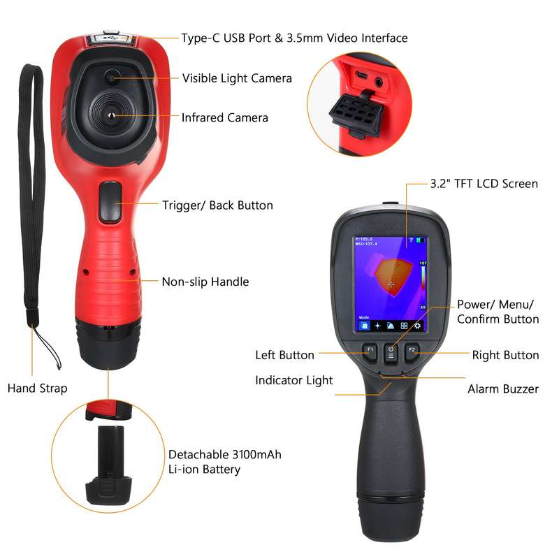 DALI Professional IR Thermal Imager 160x120 Infrared Thermal Imaging Camera 3.2-inch LCD Scre