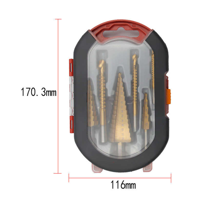 6 PCS Step Drill Bit and Saw Drill Set HSS Drill Bits for Sheet Aluminum Iron Metal Stainless Steel