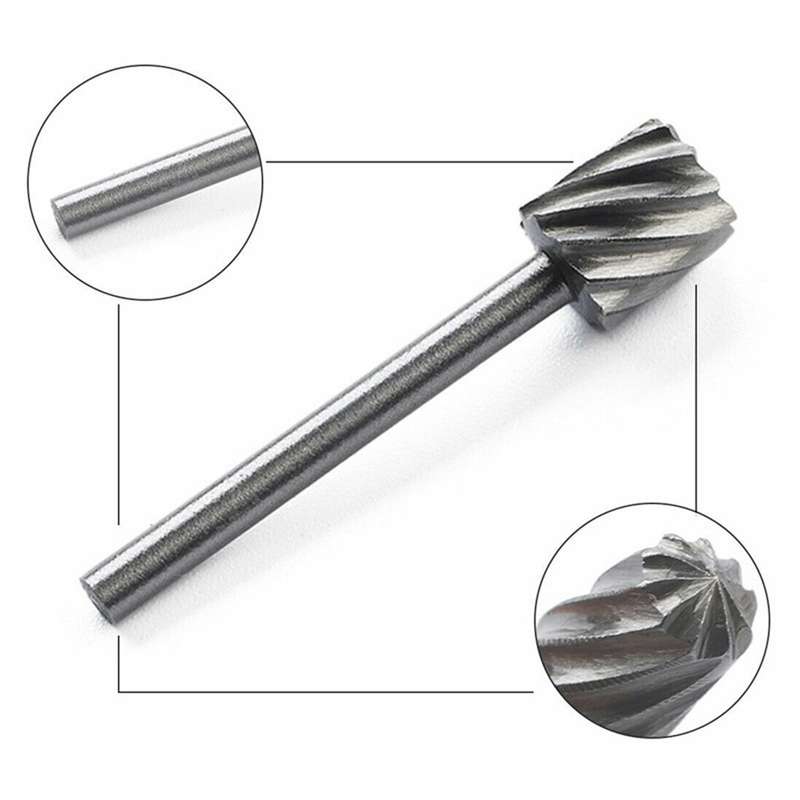 10Pcs Tungsten Carbide Burr Bits Set 1/8'' Shank Cutting Carving Routing Bur for Rotary Tool