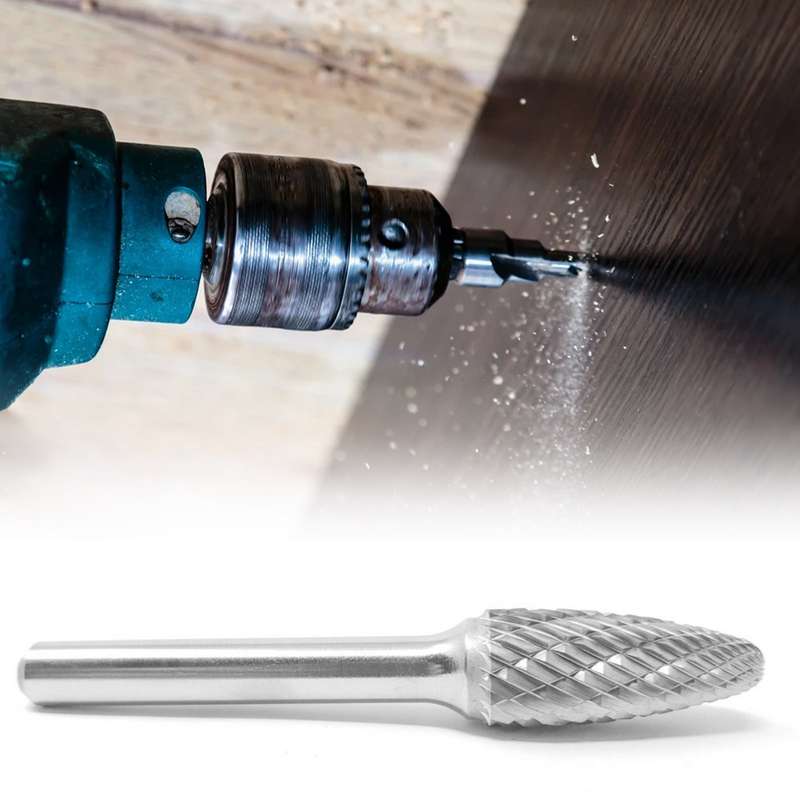 1Pc Double Cut Tungsten Carbide Burr Bur Cutting Tool Die Grinder Bit 1/4 Inch Shank