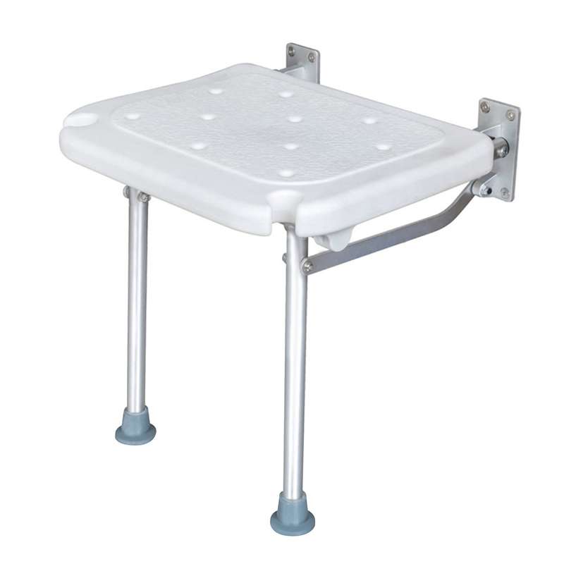 Folding Shower Bench Wall Mounted Flip-up Bath Seat Screw-in Bathroom Chair Stool with Non-sli