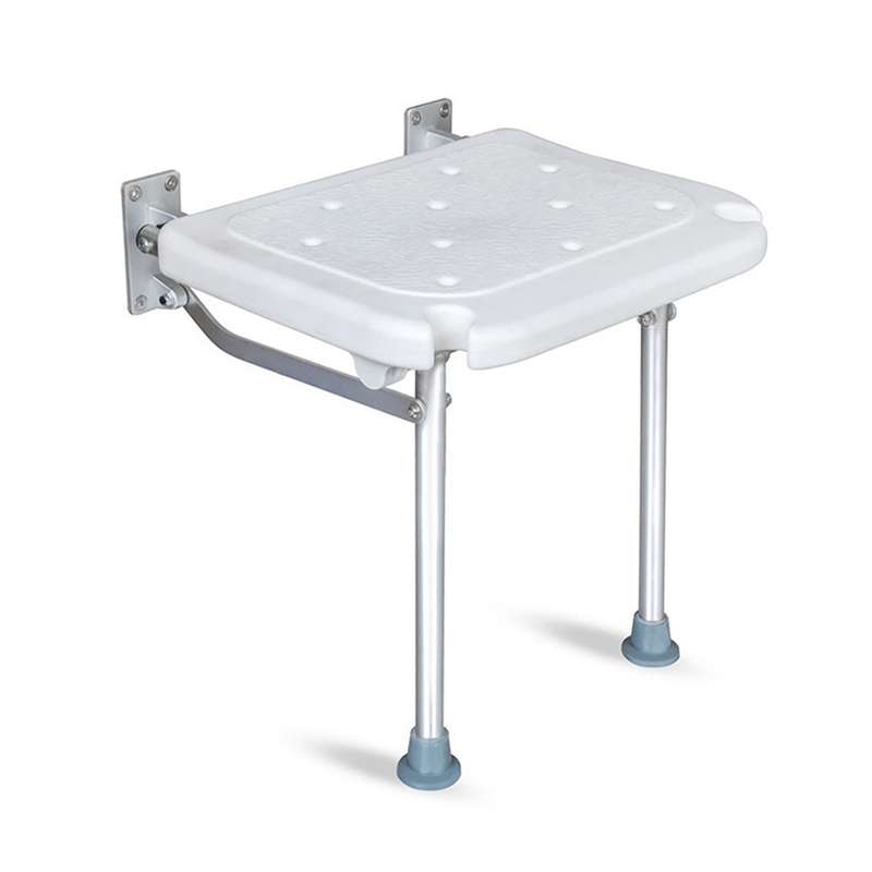 Folding Shower Bench Wall Mounted Flip-up Bath Seat Screw-in Bathroom Chair Stool with Non-sli