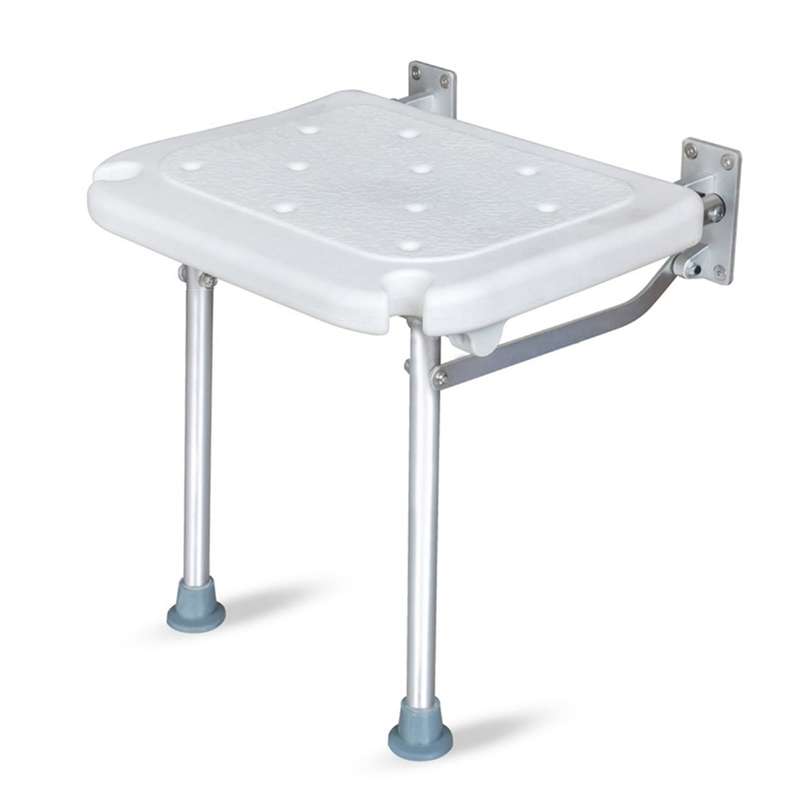Folding Shower Bench Wall Mounted Flip-up Bath Seat Screw-in Bathroom Chair Stool with Non-sli