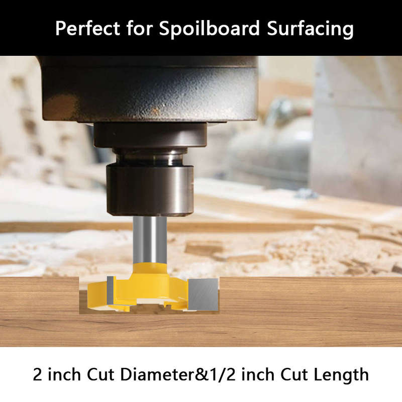 Spoilboard Surfacing Router Bits 1/2 inch Shank 3-Wings Slab Flattening Router Bit Planing Bit Wood