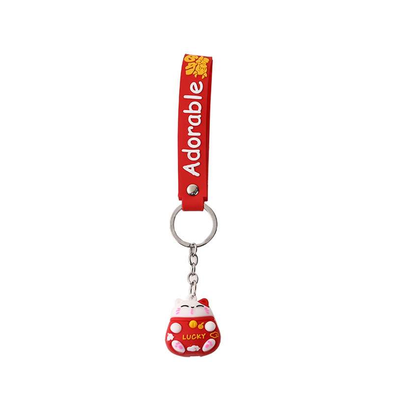 Adorable Key Chain Plutus Cat  Cartoon Pattern  Lucky Cat Key Ring Cute Portable Hanging Decor