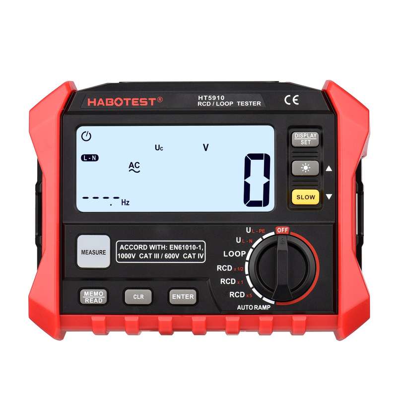 HABOTEST HT5910 4.7-inch LCD Digital Resistance Meter Leakage Switch Tester RCD/Loop Tester 1