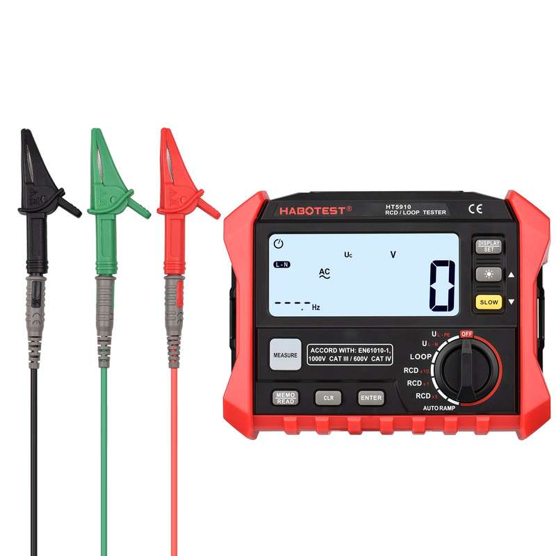 HABOTEST HT5910 4.7-inch LCD Digital Resistance Meter Leakage Switch Tester RCD/Loop Tester 1