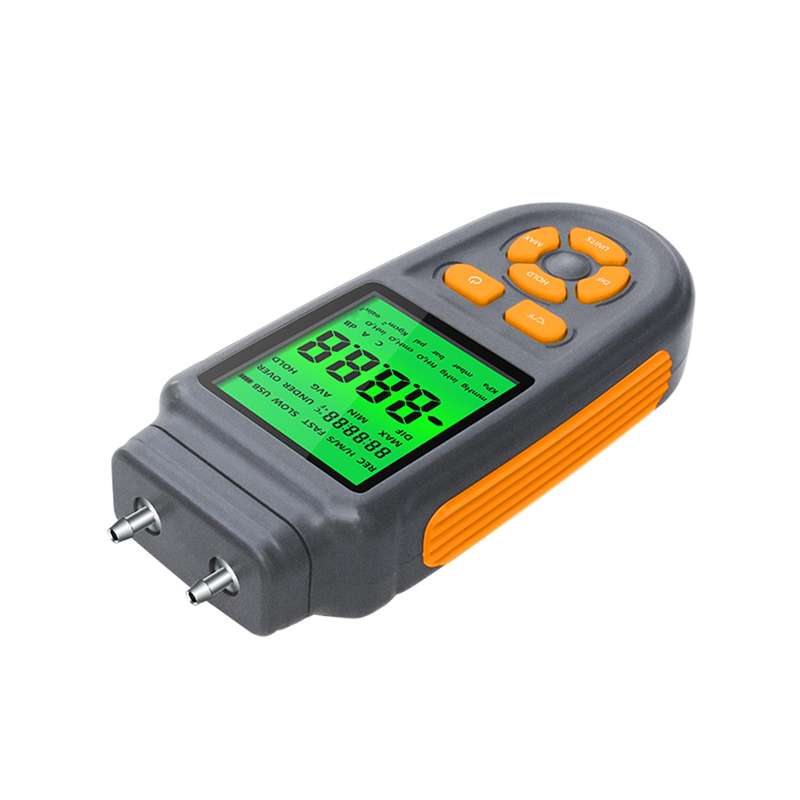 Digital Manometer Dual Port Air Gas Pressure Tester Differential Pressure Gauge with LCD Backl