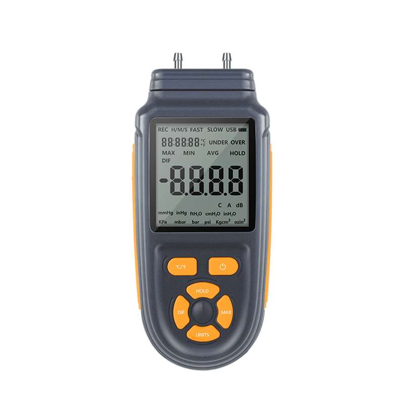 Digital Manometer Dual Port Air Gas Pressure Tester Differential Pressure Gauge with LCD Backl