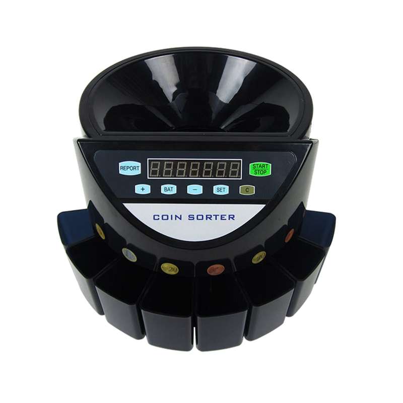 Electronic Coin Counter Sorter Euro 300 Coins Mini Digital Auto Counting Machine Preset/ Tota