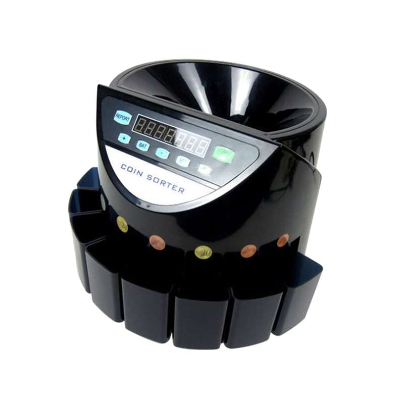 Electronic Coin Counter Sorter Euro 300 Coins Mini Digital Auto Counting Machine Preset/ Tota