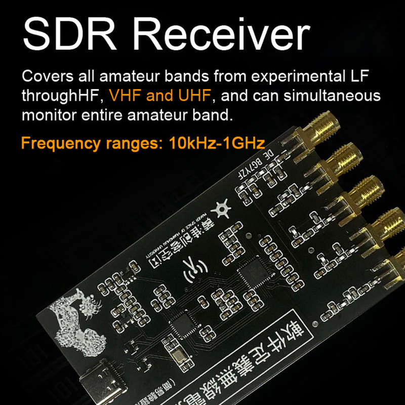 10kHz~1GHz Portable SDR Receiver RSP HF AM FM SSB CW Aviation Band Receiver Multiplatform Supp