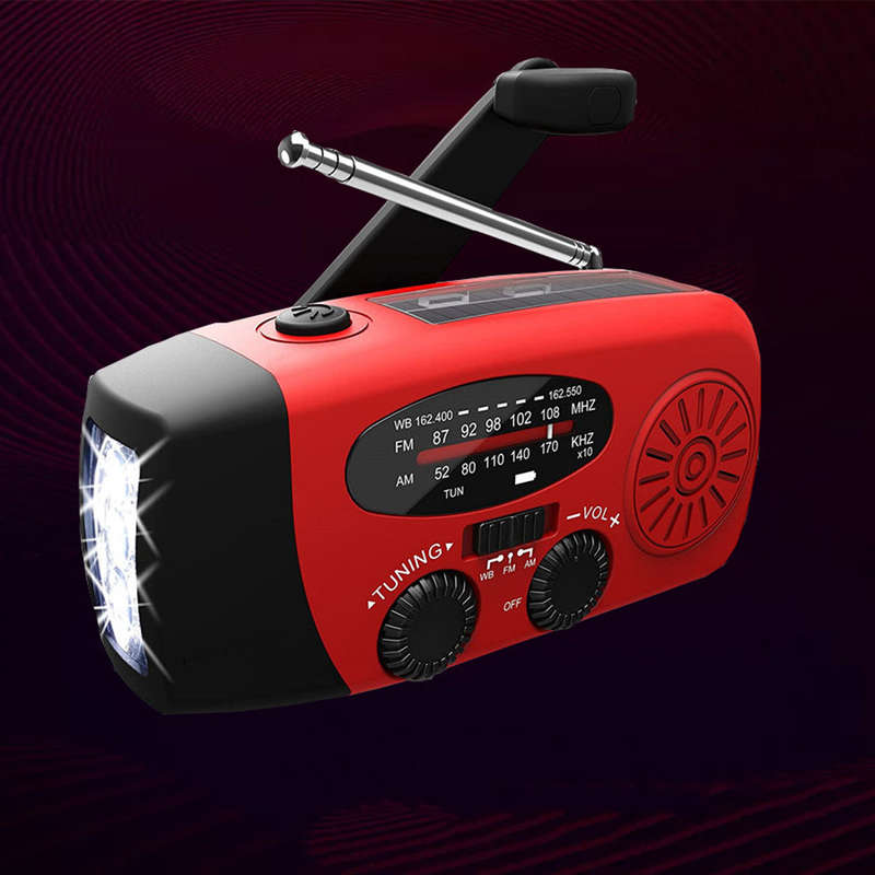 Emergency Radio Hand Crank Solar Weather Radio 1200mAh AM / FM / NOAA Emergency Weather Radio Portab