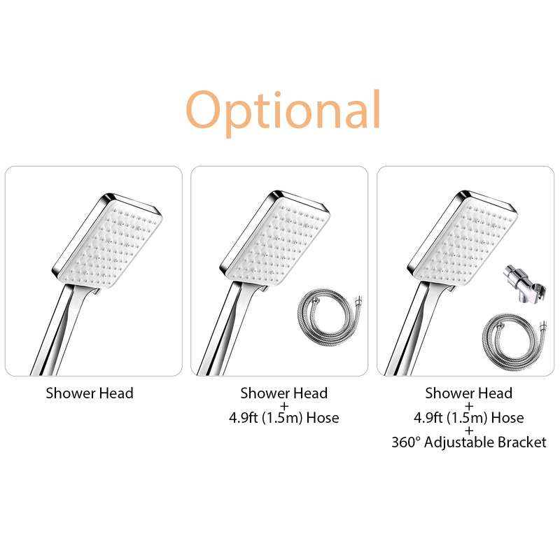 High Pressure Handheld Shower Head with 4.9ft Hose 6 Spray Settings Bathroom Adjustable Shower Spray