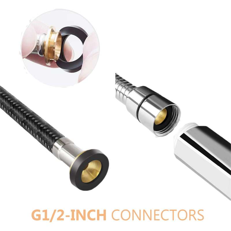 High Pressure Handheld Shower Head with 4.9ft Hose 6 Spray Settings Bathroom Adjustable Shower Spray