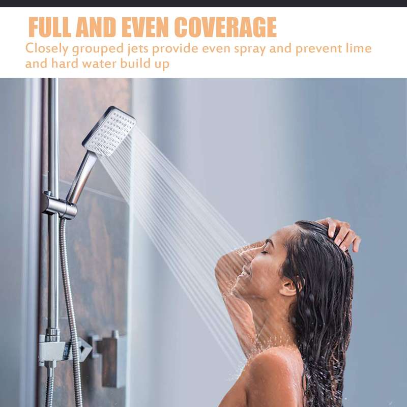 High Pressure Handheld Shower Head with 4.9ft Hose 6 Spray Settings Bathroom Adjustable Shower Spray