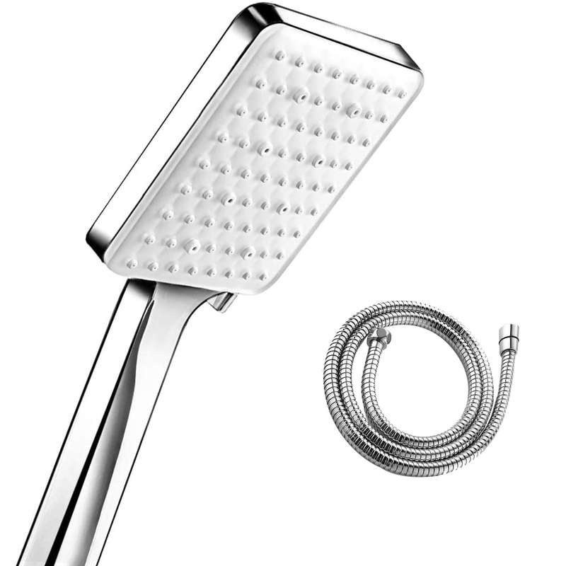 High Pressure Handheld Shower Head with 4.9ft Hose 6 Spray Settings Bathroom Adjustable Shower Spray