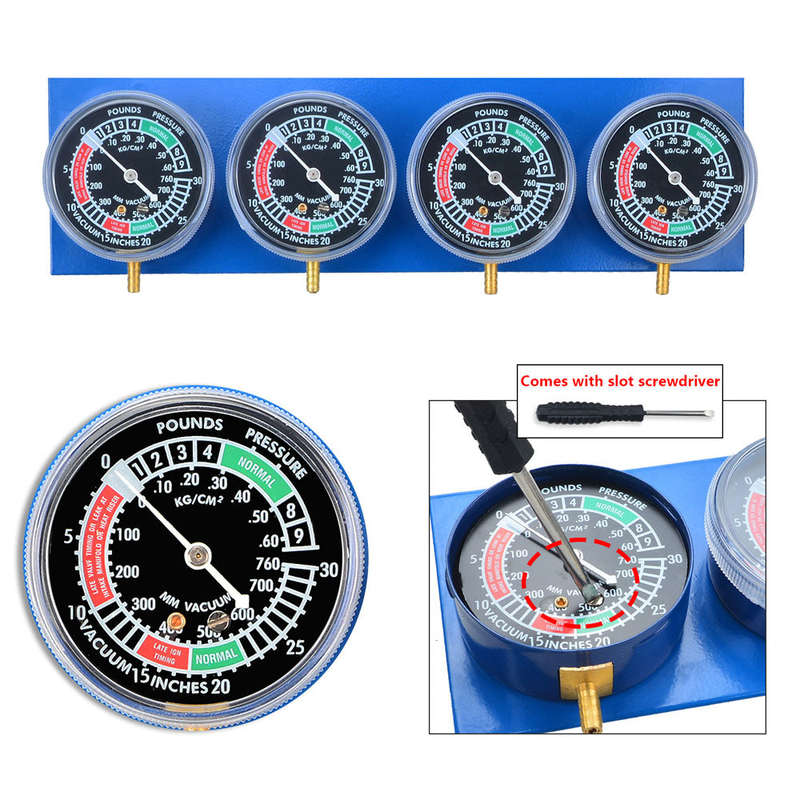 4 Cylinder Carburetor Synchronizer Kit Vacuum Gauge Balancer Sync Balancing Gauges for Motorcy