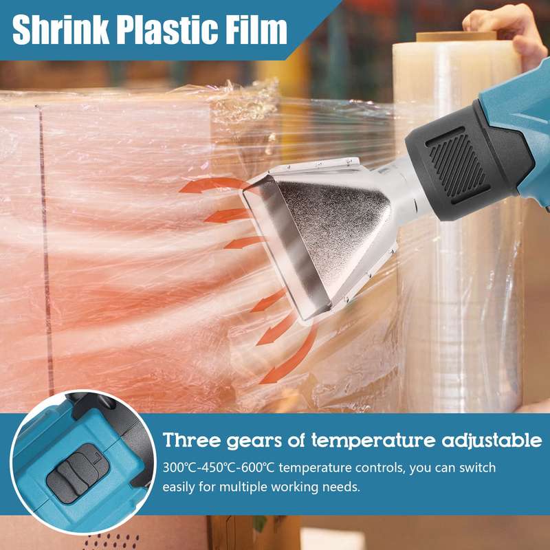Cordless Handheld Hot Air Machine Lithium Rechargeable Heating Equipment Temperatures Adjustable Pow