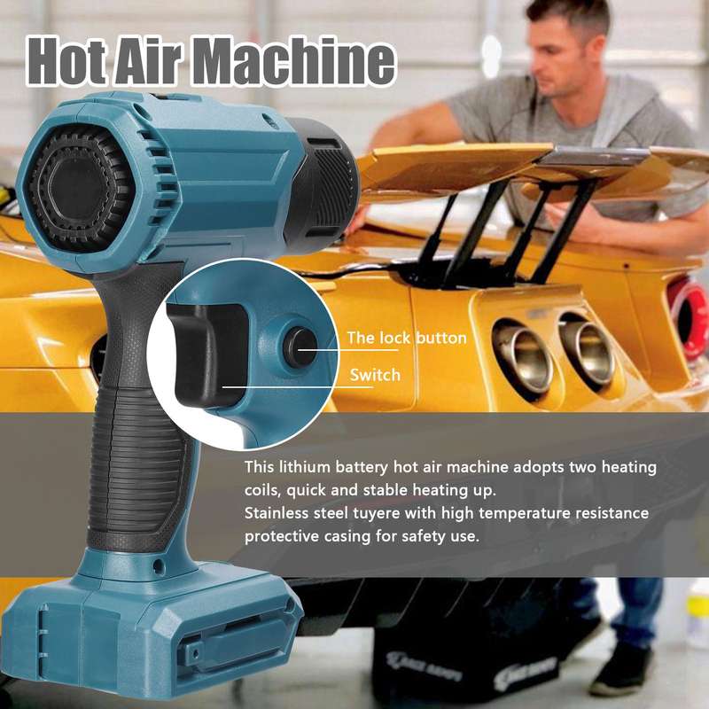Cordless Handheld Hot Air Machine Lithium Rechargeable Heating Equipment Temperatures Adjustable Pow