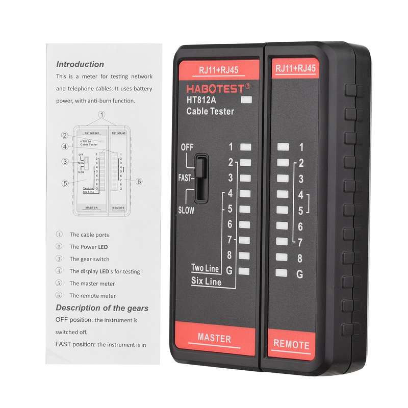 HABOTEST HT812A Network Cable Tester Wire Tracker Telephone Line Test Meter Telephone & Networ