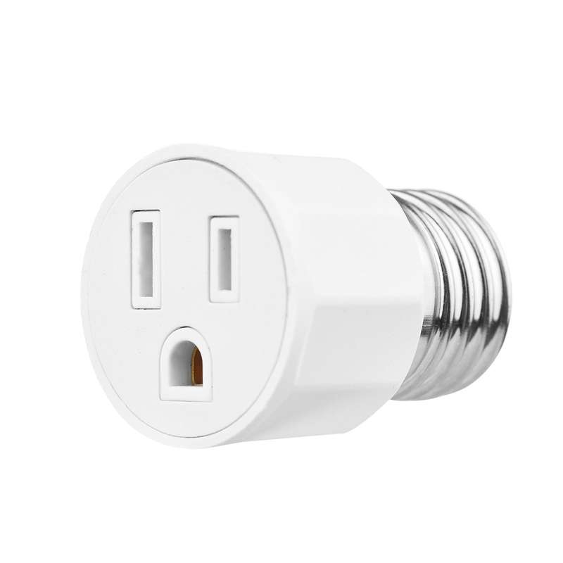 2 PCS E26 E27 Light Bulb Socket Adapter 2 or 3 Prong AC Outlet to Lamp Socket E27 Lamp Holder