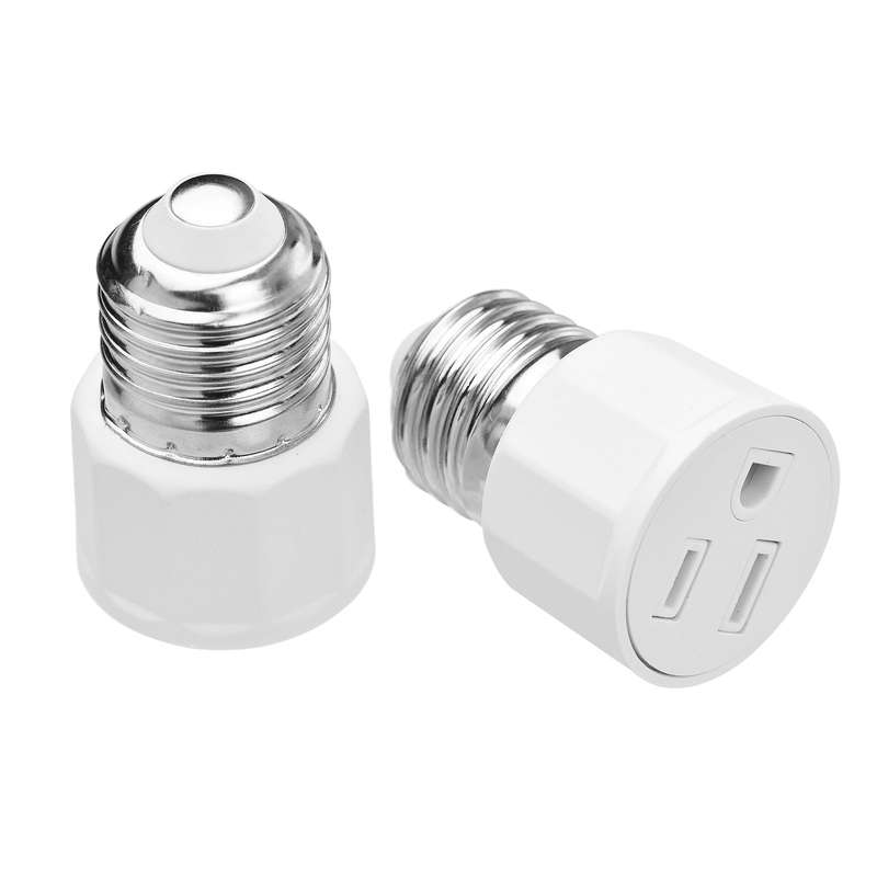 2 PCS E26 E27 Light Bulb Socket Adapter 2 or 3 Prong AC Outlet to Lamp Socket E27 Lamp Holder