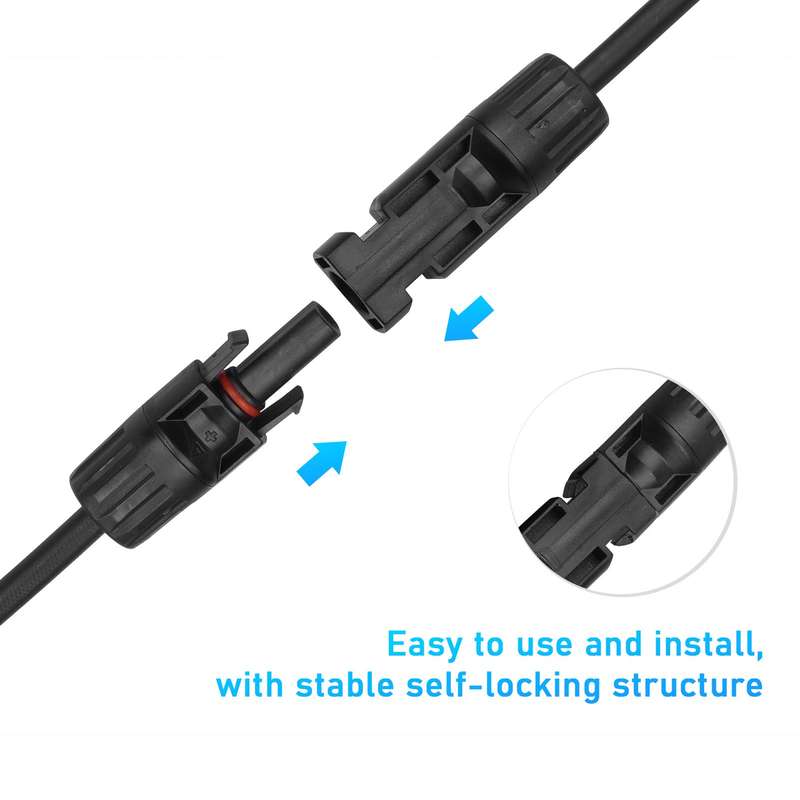 Y Branch Solar Connectors Parallel Cable Adapter 2-Way Solar Cable Connector Self-locking IP67