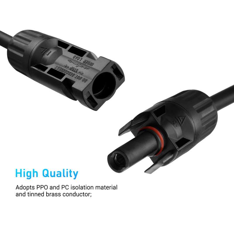 Y Branch Solar Connectors Parallel Cable Adapter 2-Way Solar Cable Connector Self-locking IP67