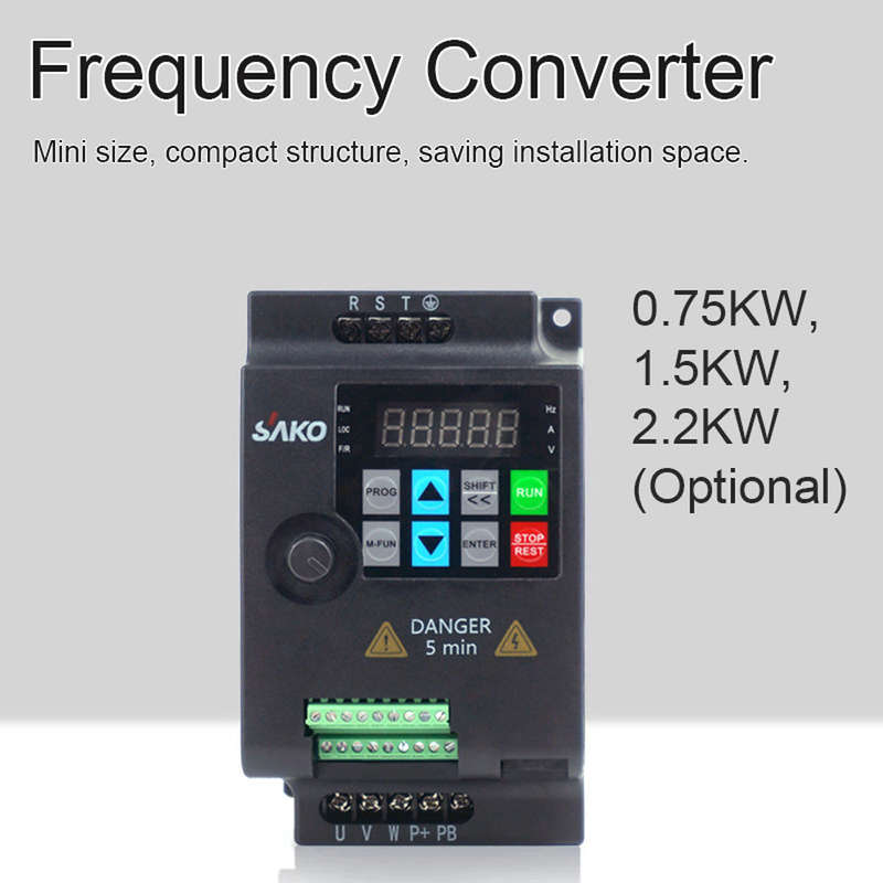 3 Phase 380V Vector Inverter VFD Variable Frequency Converter for Stepless Motor Speed Control