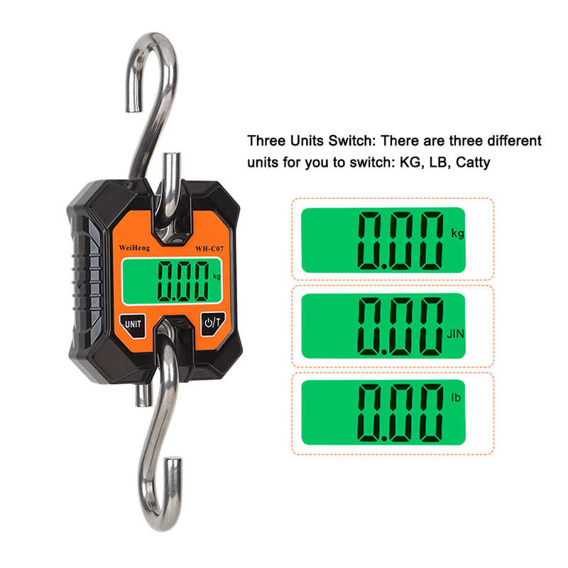 WeiHeng 100kg/50g Portable Electronic Hanging Scale Multifunctional Small Electronic Scale KG