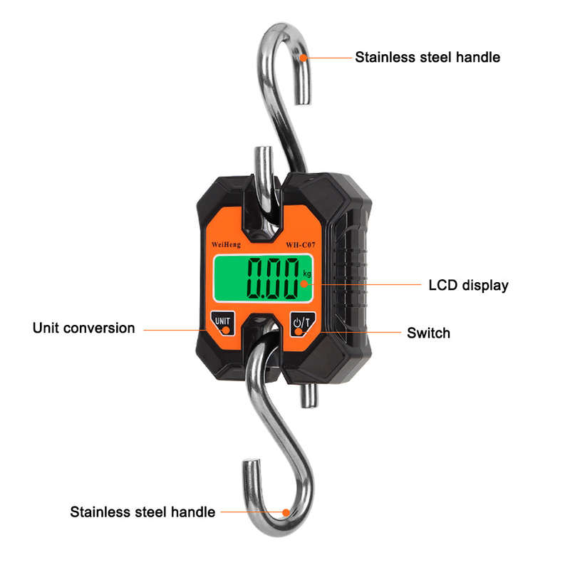 WeiHeng 100kg/50g Portable Electronic Hanging Scale Multifunctional Small Electronic Scale KG