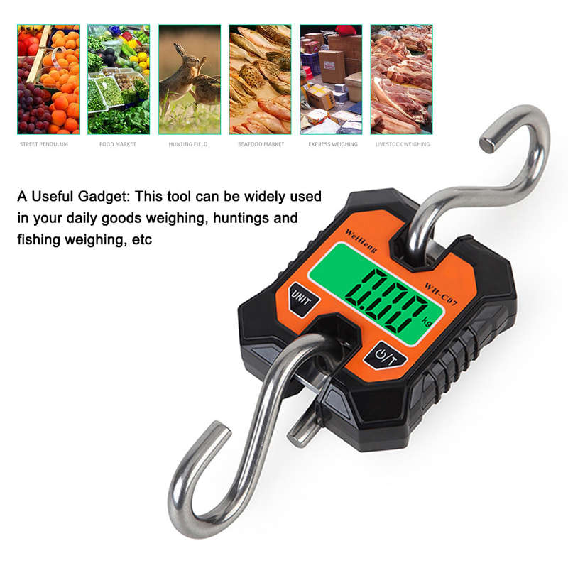 WeiHeng 100kg/50g Portable Electronic Hanging Scale Multifunctional Small Electronic Scale KG