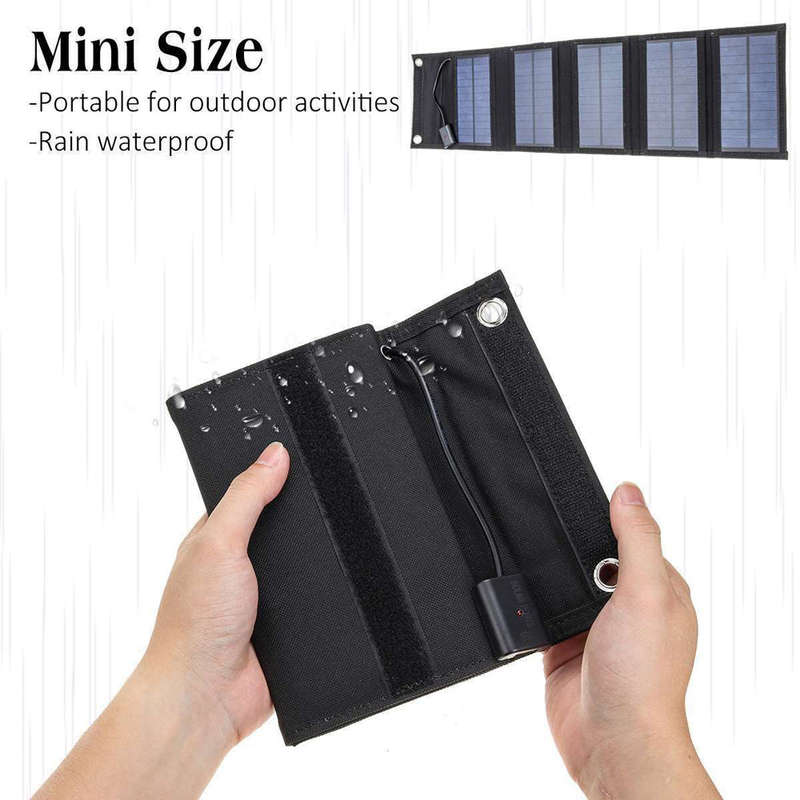 Monocrystalline Silicon 15W Outdoor Camping Hiking USB Solar Panel Portable Solar Power Recharger Mo