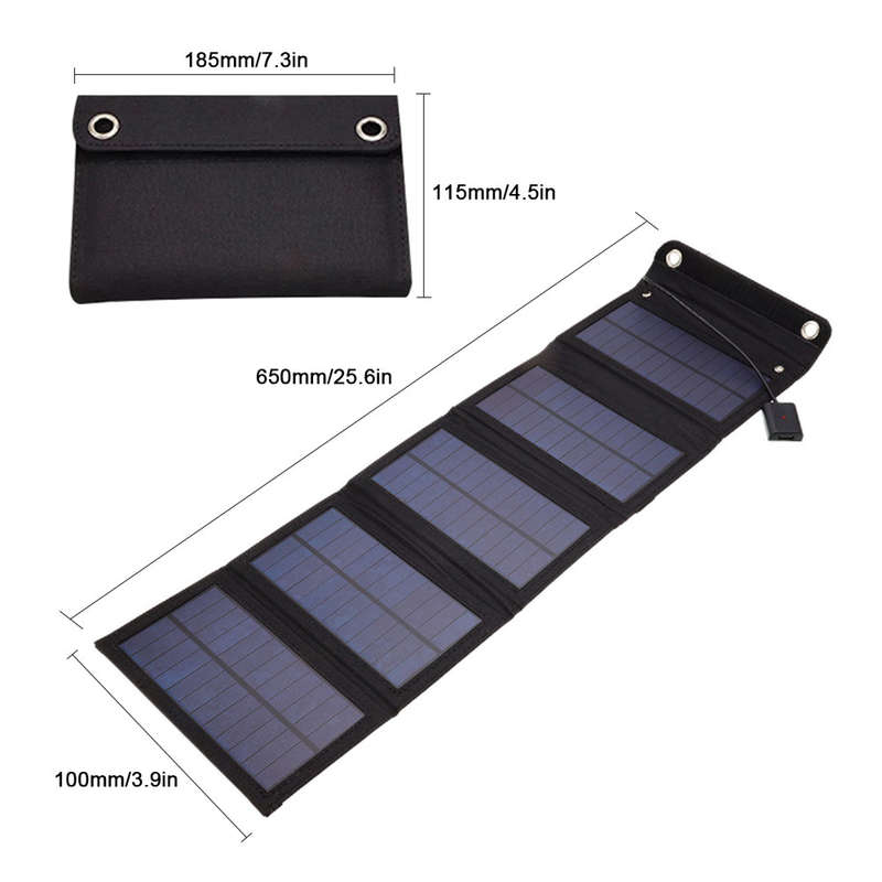 Monocrystalline Silicon 15W Outdoor Camping Hiking USB Solar Panel Portable Solar Power Recharger Mo