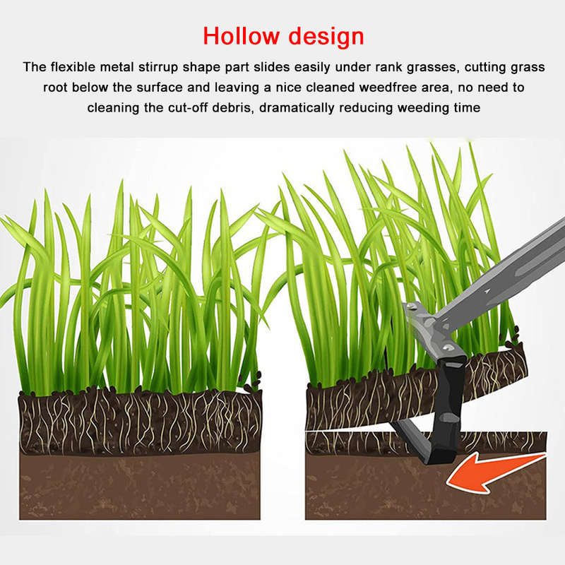 Handheld Stainless Steel Weeding Stirrup Hoe Soil Loose Rank Grass Trimming Rake Farm Garden Agricul