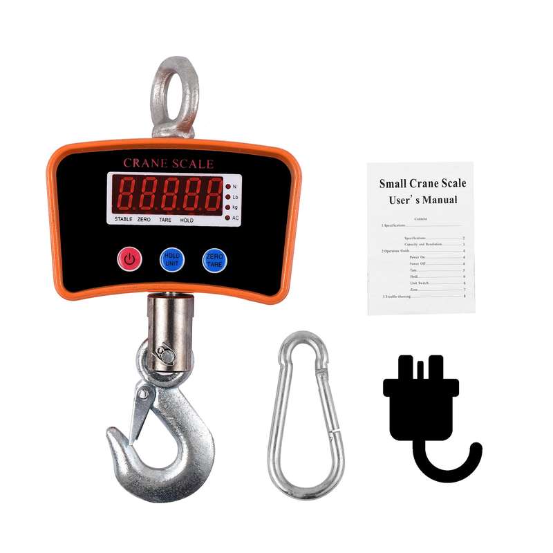 500kg/ 1102lbs Digital LED Hanging Scale Portable Heavy Duty Crane Scale 1500mAh Rechargeable