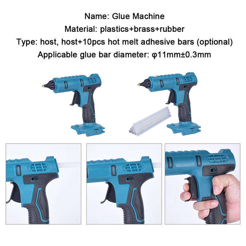 Electric Hot Melt Glue Machine Portable Cordless Lithium Glue Extrusion Tool Applicator for Home DIY